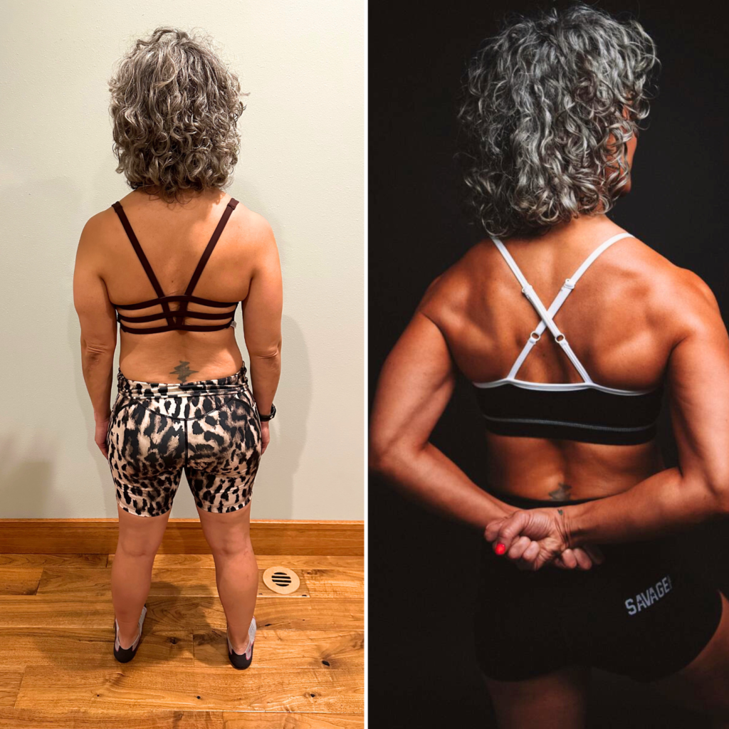 Suzy’s transformation journey overcoming menopause weight gain and reducing belly fat through strength training, balanced nutrition, and lifestyle changes.